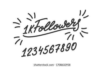 Followers. Template for social media. Followers lettering calligraphy