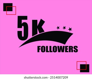  Followers Thank You for social media networks, the anniversary vector illustration with very Attractive Colorful Theme