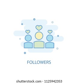 Followers trendy icon. Simple line, colored illustration. Followers symbol flat design from Social Media Marketing set. Can be used for UI/UX