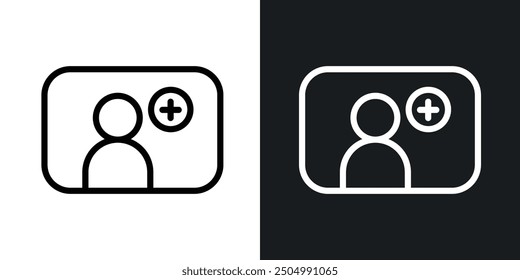 Followers vector icon set black and white filled and outlined style.