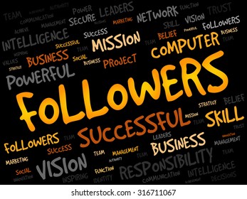 FOLLOWERS word cloud, business concept
