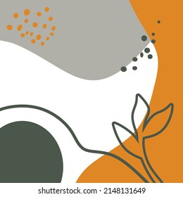 The following is a background design with an abstract theme and additional decorations in the form of flowers and leaves and seeds and others