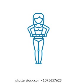 Following diet linear icon concept. Following diet line vector sign, symbol, illustration.