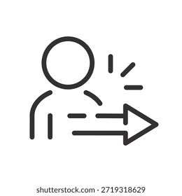 Icono siguiente. Seguidor. Vector aislado estilo de arte de línea.