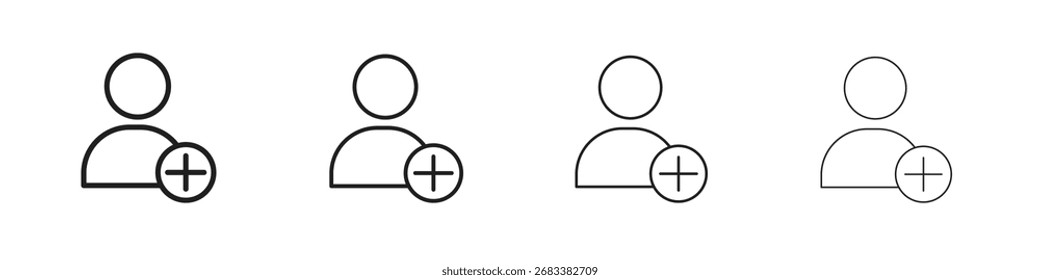 Seguindo gráficos de vetor de ícone. ícones de vetor de estilo preto