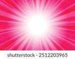 Folly Red Sunburst Pattern Background. Abstract sun rays flare background. Bright comic sunburst effect background for templates, sales banners, events, ads, web, and much more.