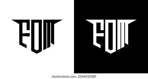 Diseño de logotipo de letra FOM con fondo blanco en ilustrador, estilo de superposición de fuente de alfabeto moderno de logotipo de Vector, diseños de caligrafía para logotipo, póster, invitación, etc.