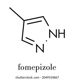 Fomepizole methanol poisoning antidote molecule. Skeletal formula.