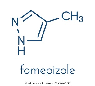 Fomepizole Methanol Poisoning Antidote Molecule. Skeletal Formula.