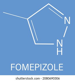 Fomepizole molecule. Antidote used to treat methanol and ethylene glycol poisoning. Skeletal formula.