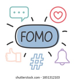 FOMO (miedo a perder) concepto- ilustración vectorial