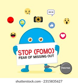 Furcht vor dem Verschwinden des Konzepts, Vektorgrafik-Illustrator, geeignet für die Verwendung in Social-Media-Post und Plakatdesign