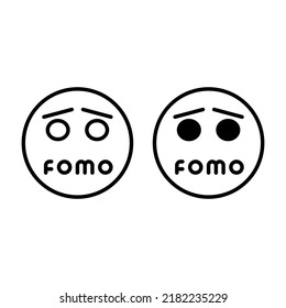 fomo icon with outline and solid line style. Suitable for website design, logo, app and ui.