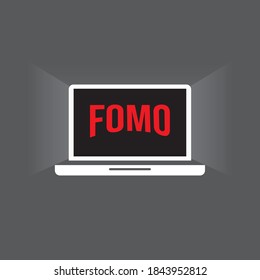 Fomo in laptop illustration vector