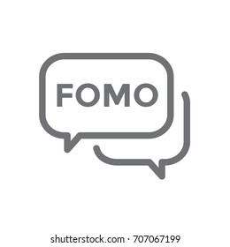 FOMO Social Icon - Fear of Missing Out Trendy Modern Acronym - Social Media