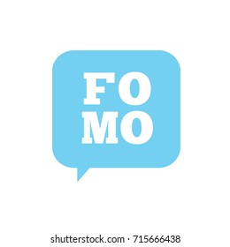 FOMO Social Icon - Fear of Missing Out Trendy Modern Acronym - Social Media