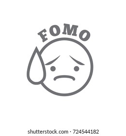 FOMO Social Icon - Fear of Missing Out Trendy Modern Acronym - Social Media