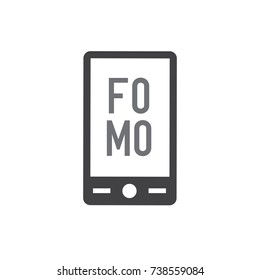 FOMO Social Icon - Fear of Missing Out Trendy Modern Acronym - Social Media