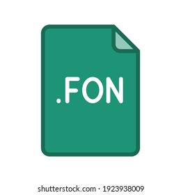 FON file format filled outline icon. Linear style sign for mobile concept and web design. Simple color symbol. Vector illustration isolated on white background. EPS 10.