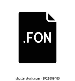 FON file format glyph icon. Linear style sign for mobile concept and web design. Simple solid symbol. Vector illustration isolated on white background. EPS 10.