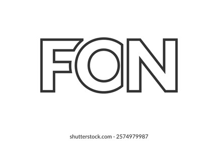 FON logo design template with strong and modern bold text. Initial based vector logotype featuring simple and minimal typography. Trendy company identity ideal for businesses brand presence.