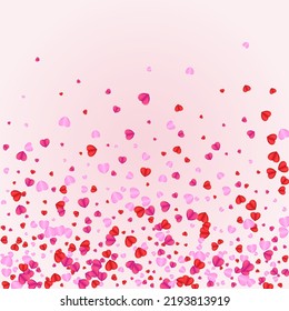 Fond Confetti Background Pink Vector. Cut Backdrop Heart. Pinkish Fall Texture. Tender Confetti Wallpaper Pattern. Violet Romantic Illustration.