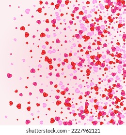 Fond Confetti Background Pink Vector. Romance Texture Heart. Lilac Color Frame. Tender Confetti Shape Illustration. Violet Mother Pattern.