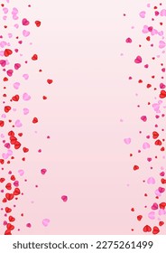 Fond Confetti Background Pink Vector. Banner Frame Heart. Tender Mother Pattern. Pinkish Heart Design Illustration. Purple Love Backdrop.