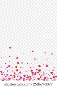 Fond Confetti Background Transparent Vector. Love Texture Heart. Violet Valentine Pattern. Tender Confetti Isolated Backdrop. Pink Volume Frame.