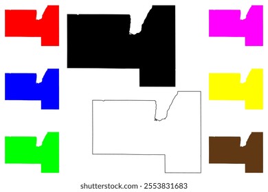 Fond du Lac County, State of Wisconsin (U.S. county, United States of America, US) map vector illustration, scribble sketch map