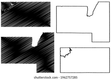 Fond Du Lac And Eau Claire County, State Of Wisconsin (U.S. County, United States Of America, US) Map Vector Illustration, Scribble Sketch Map