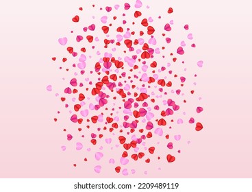 Fond Heart Background Pink Vector. Anniversary Texture Confetti. Purple Day Illustration. Lilac Confetti Paper Pattern. Pinkish Birthday Backdrop.