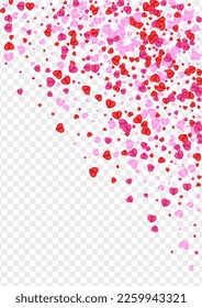 Fond Heart Background Transparent Vector. Drop Texture Confetti. Violet Greeting Illustration. Tender Heart Card Pattern. Pink Happy Backdrop.