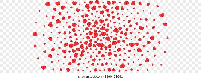 Fond Heart Background Transparent Vector. Anniversary Pattern Confetti. Red Blank Backdrop. Tender Heart Banner Frame. Violet Paper Illustration.