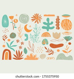 Fondo formas organics varias flores plants design in Illustration