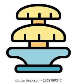 Fondue chocolate fountain icon outline vector. Food waterfall. Machine food color flat