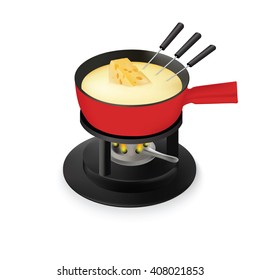 Fondue for cooking and food melting