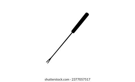 Fondue Fork , black isolated silhouette