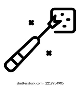 Fondue fork icon outline vector. Cheese fork. Melt cooking