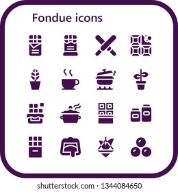 fondue icon set. 16 filled fondue icons.  Simple modern icons about  - Chocolate, Pot, Pots, Chocolates