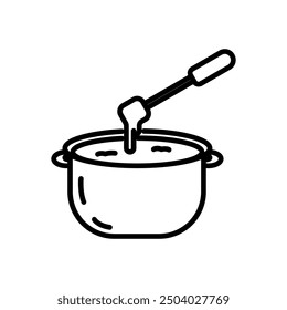 fondue icon vector in line style