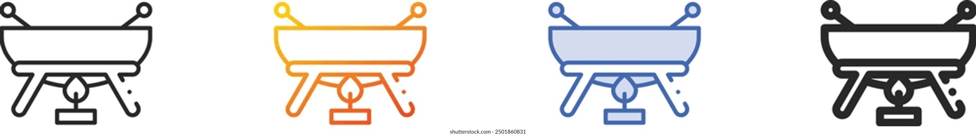 fondue icon.Thin Linear, Gradient, Blue Stroke and bold Style Design Isolated On White Background