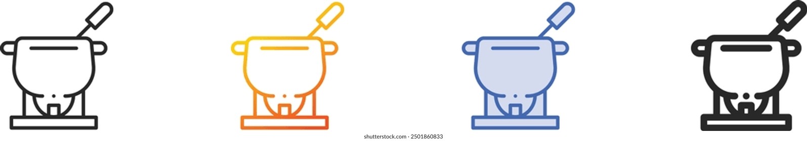 fondue icon.Thin Linear, Gradient, Blue Stroke and bold Style Design Isolated On White Background