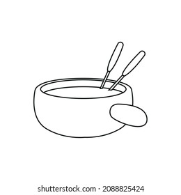 Vektorsymbol der Fondue-Linie