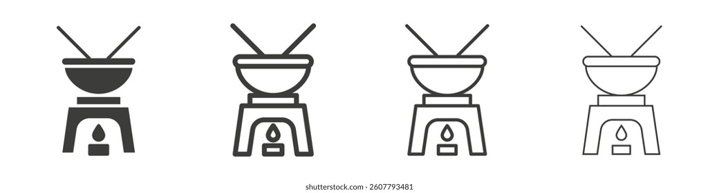 Fondue pot icon collection for website designs