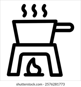 Fondue Pot Icon Element For Design