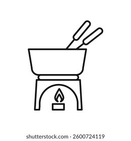 Fondue pot icon isolated. simple vector icon on white background