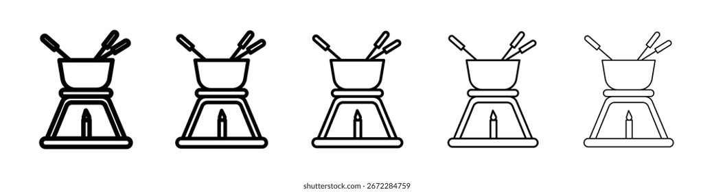 Icono del pote de Fondue para el concepto y el Diseño web móviles.