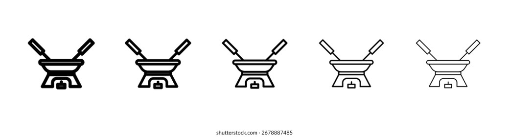 Icono del pote de Fondue para el concepto y el Diseño web móviles.