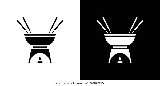Gráficos escalables del Vector del icono del pote de Fondue